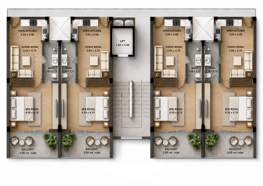 Block 2 — 772 Sq.Ft. Premium floor plan placeholder