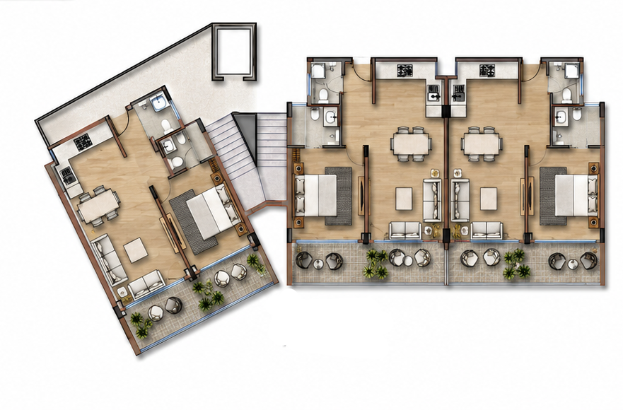 Block 3 — 998 Sq.Ft. Super Premium floor plan placeholder